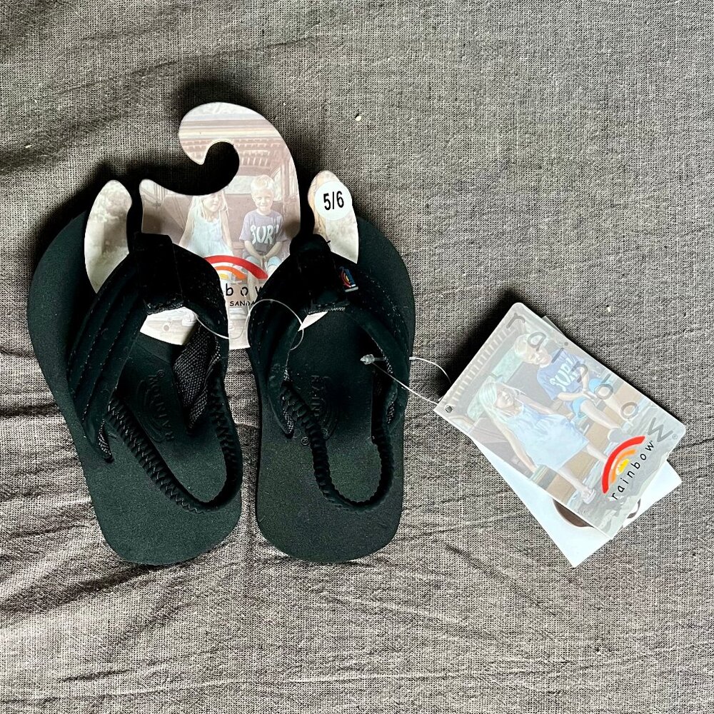 Rainbow Sandals Kid's Premier Leather Sandals Kids w/ Back Strap - NWT, Size 5/^